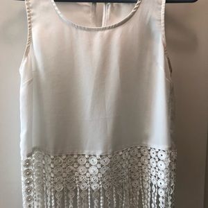 White crop top with tassels